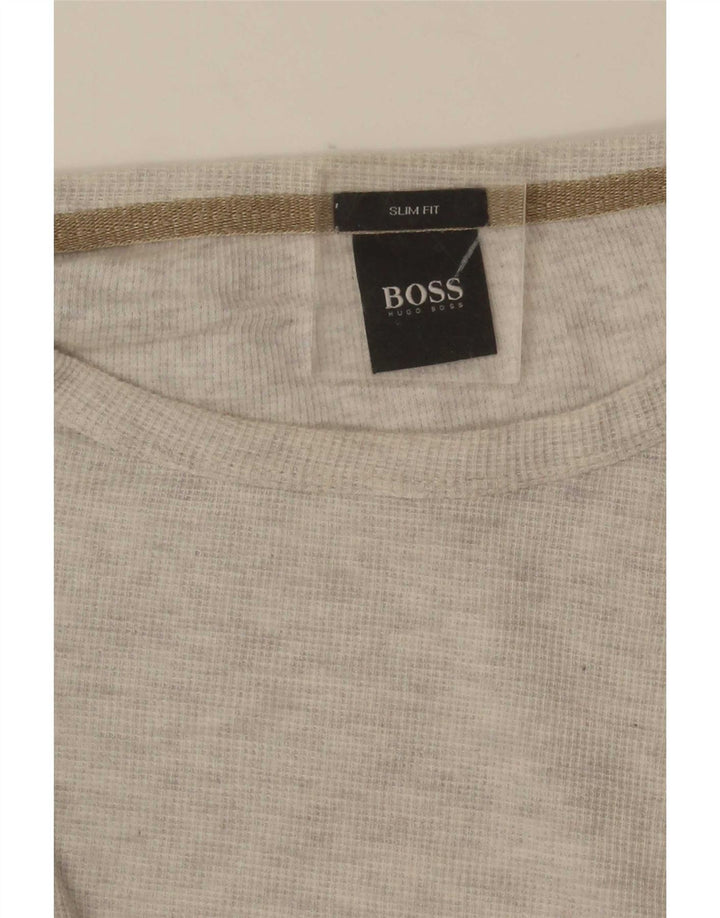 Hugo Boss Herren Slim Fit Top Langarm Large Grau