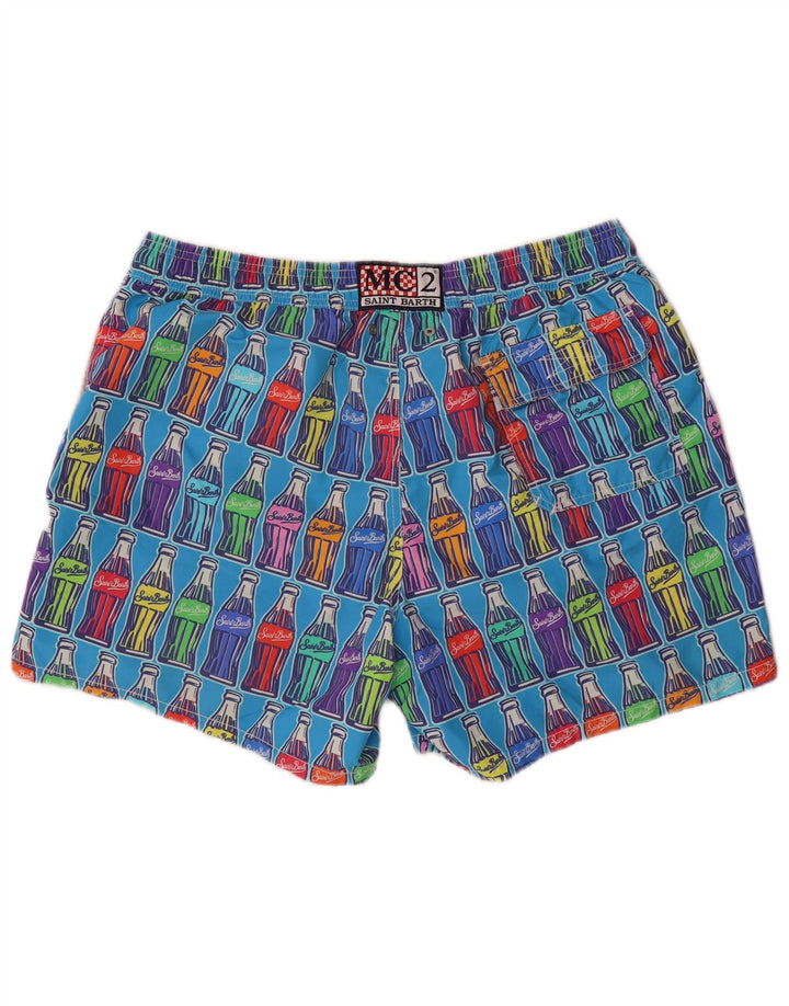 MC2 SAINT BARTH Herren-Badeshorts mit abstraktem Muster, 2XL, blaues Nylon