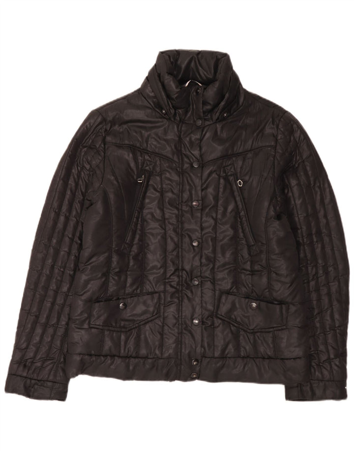 Tommy Hilfiger Damen Wattierte Jacke UK 16 Large Schwarz Polyester