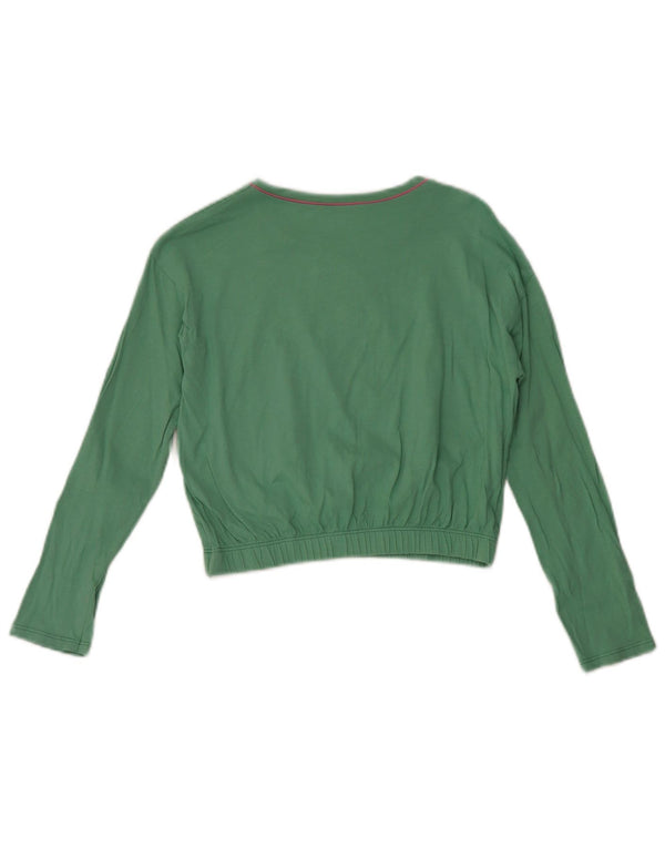 Benetton Mädchen Crop Graphic Top Langarm 7–8 Jahre Grün