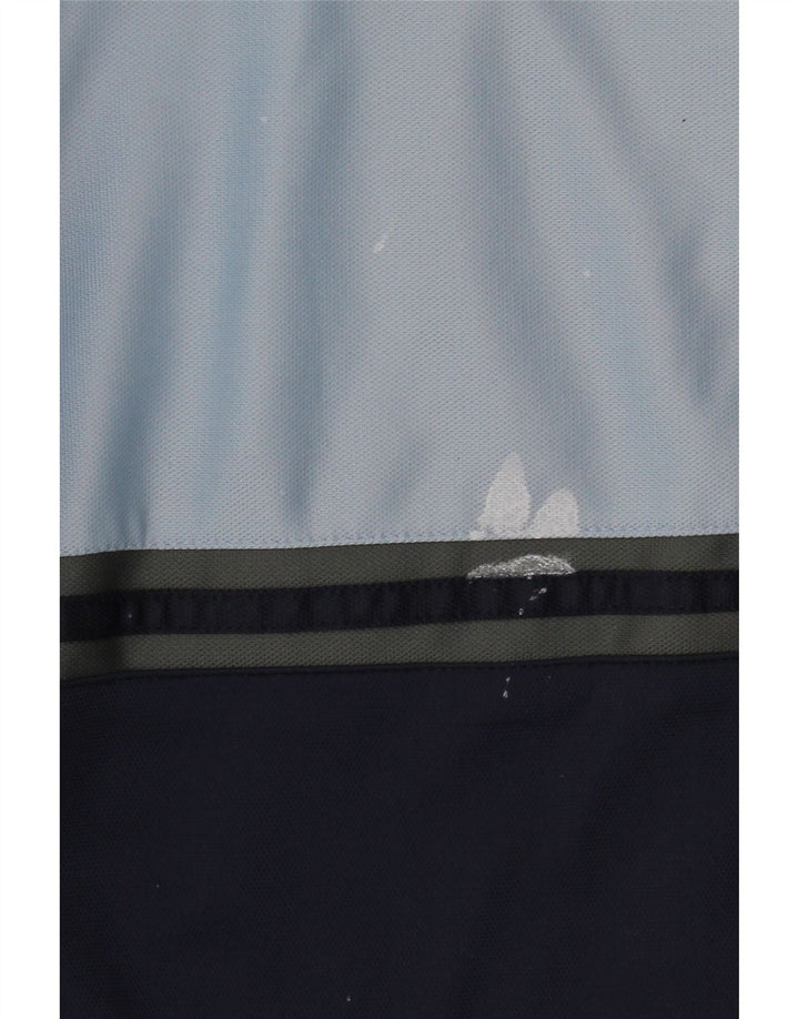 Asics Herren-Trainingsanzug-Top-Jacke, großes marineblaues Farbblock-Polyester