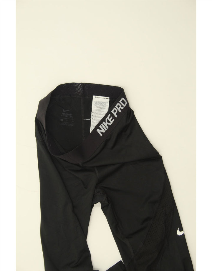 NIKE Womens Graphic Leggings UK 8 Small Black Polyester Vintage Nike and Second-Hand Nike from Messina Hembry 