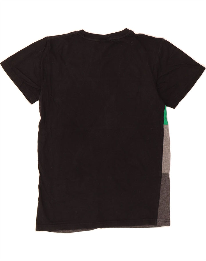 DC Boys T-Shirt Top 10-11 Years Medium Black Colourblock Cotton Vintage DC and Second-Hand DC from Messina Hembry 
