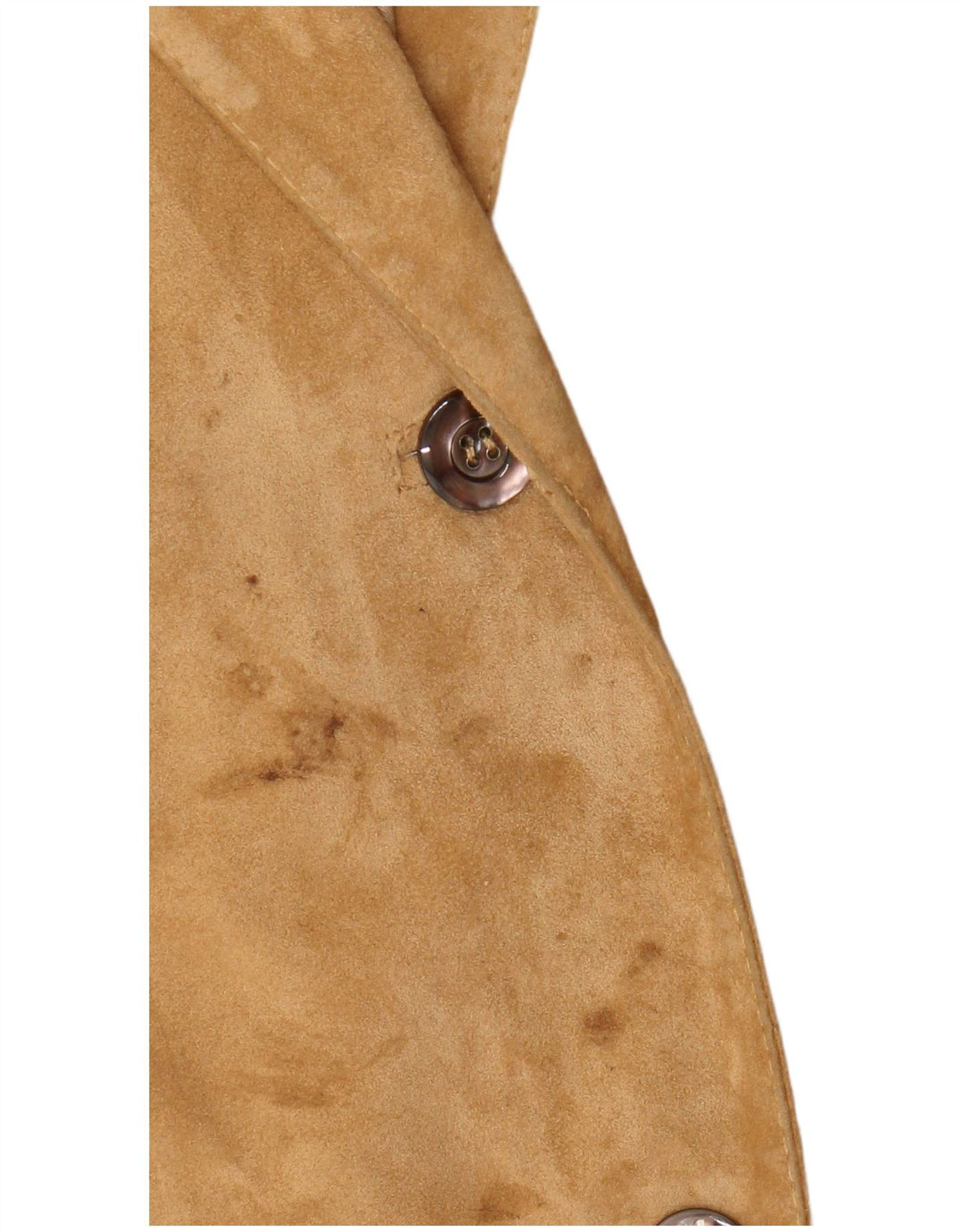 Vintage Damen 2-Knopf-Wildleder-Blazerjacke UK 14 Mittelbraun