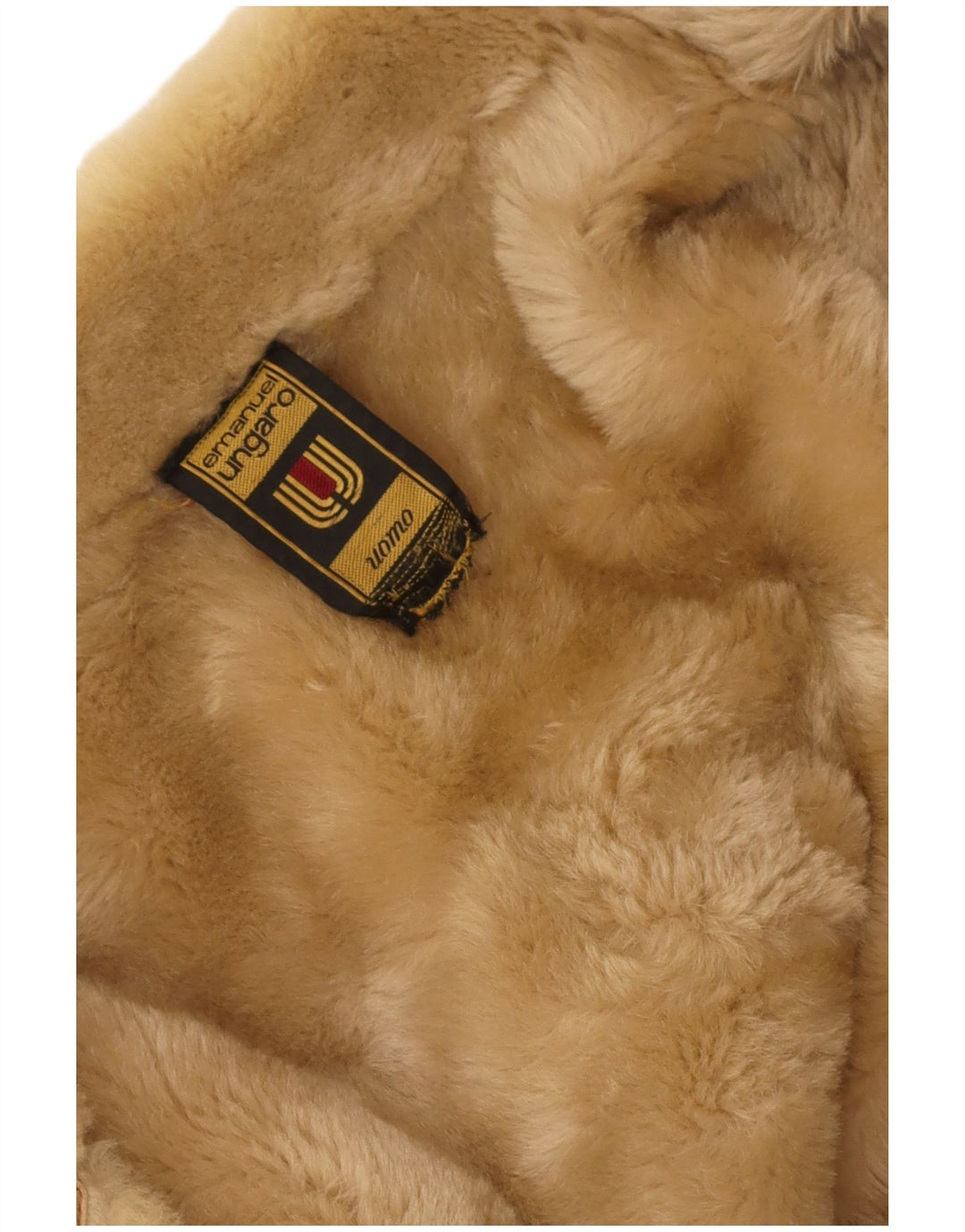 Emanuel Ungaro Herren Shearling Mantel UK 38 Mittelbeige