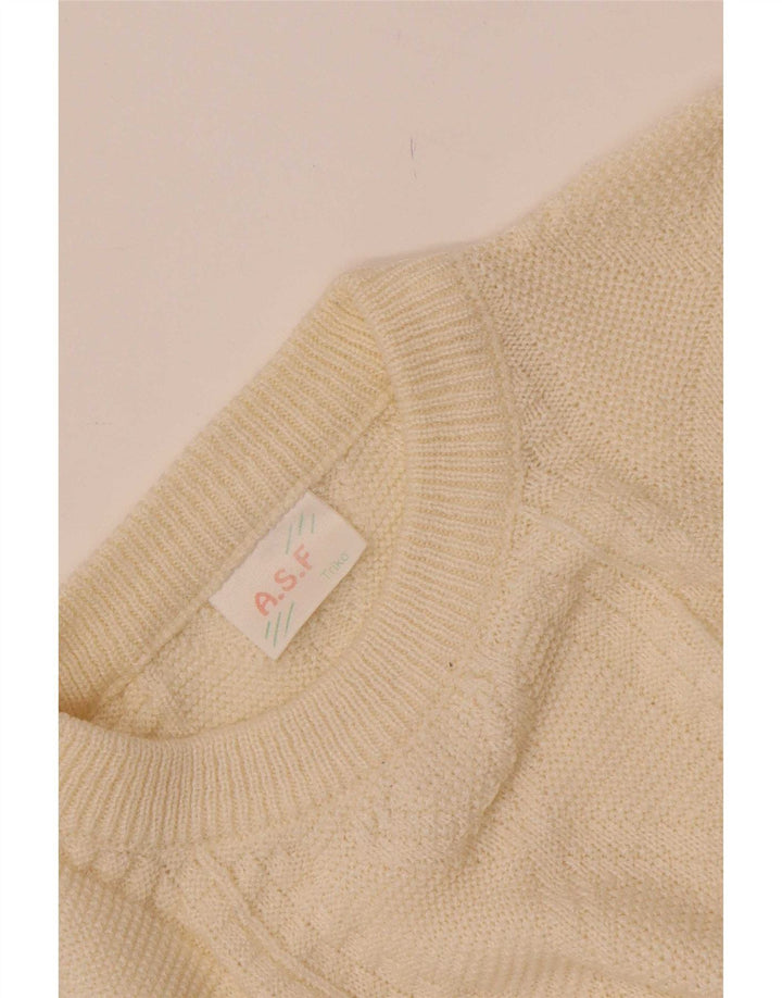 A.S.F Herren-Pullover mit Rundhalsausschnitt, mittelgroß, gebrochenes Weiß
