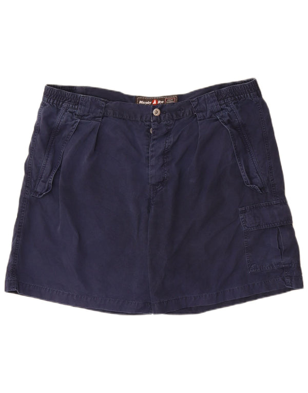 Murphy & Nye Herren Cargoshorts W42 2XL Marineblau Baumwolle