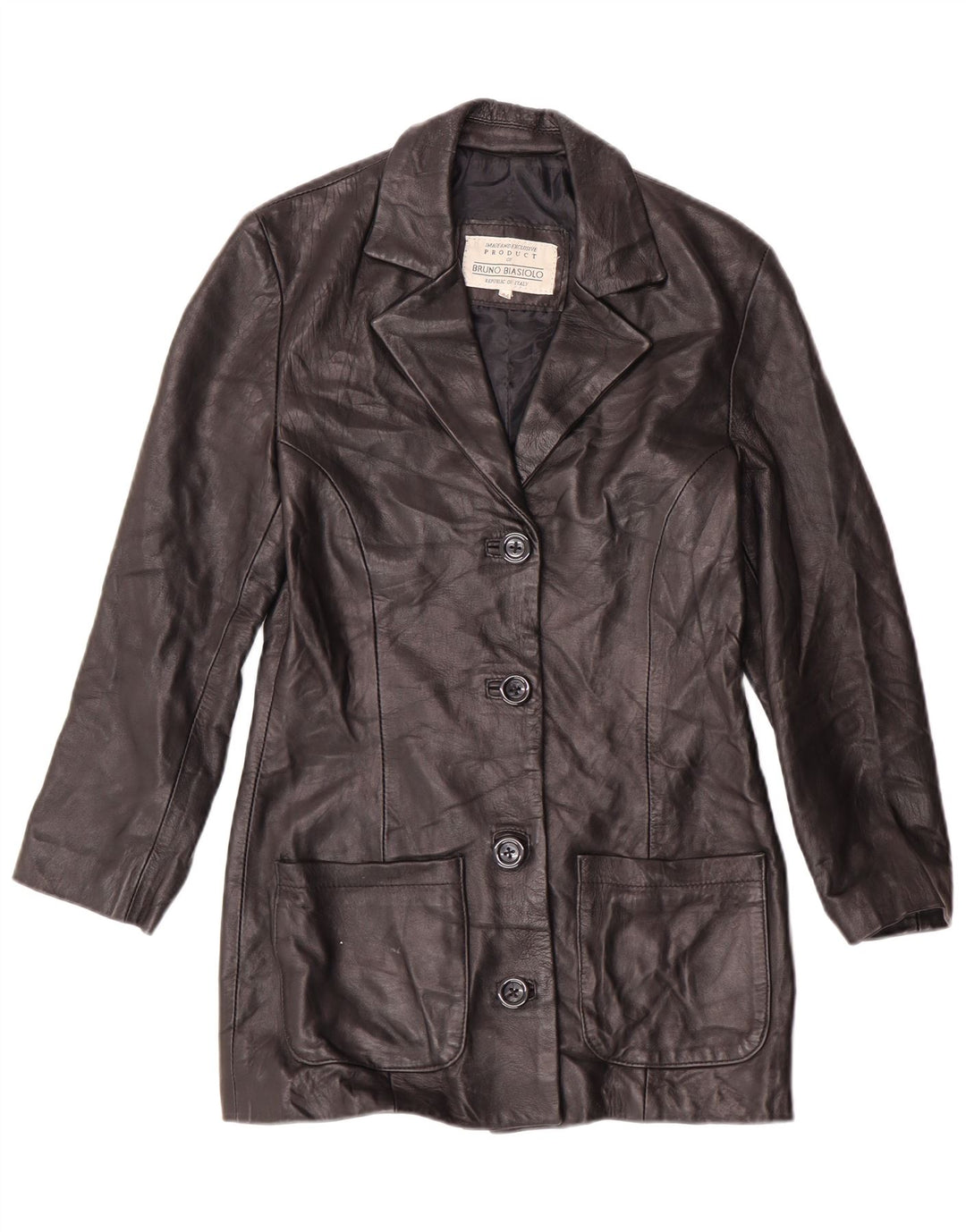 Vintage Damen Lederjacke IT 44 Medium Black Classic