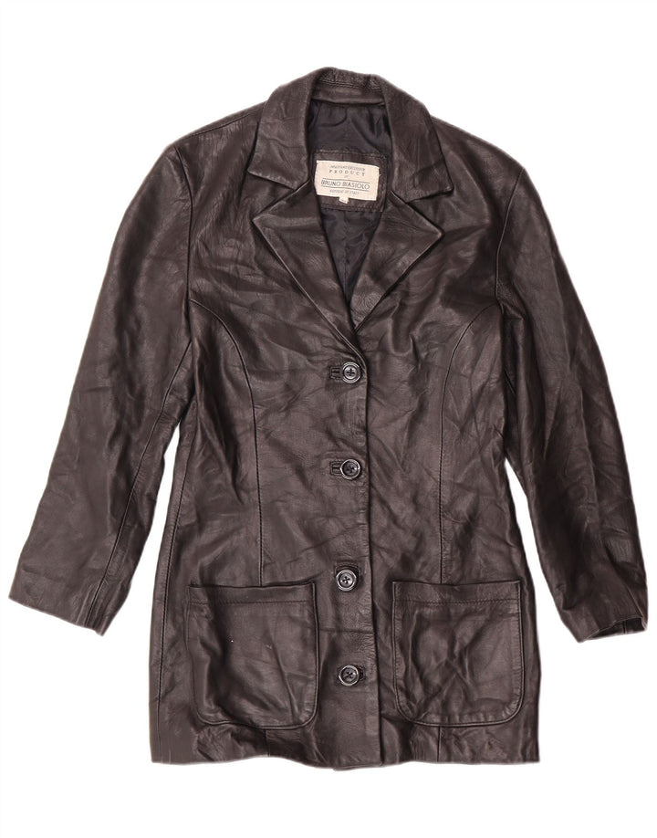 Vintage Damen Lederjacke IT 44 Medium Black Classic