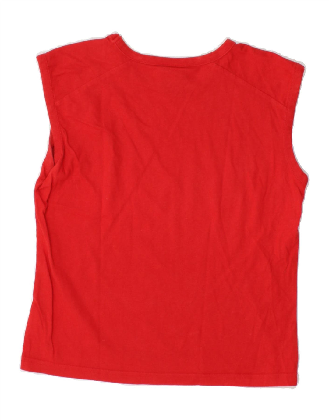 NIKE Womens Graphic Vest Top UK 10/12 Medium Red Cotton Vintage Nike and Second-Hand Nike from Messina Hembry 