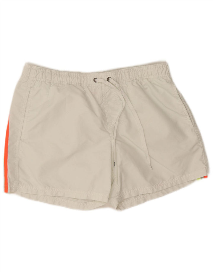 Sundek Herren Badeshorts Mittelweiß gestreift
