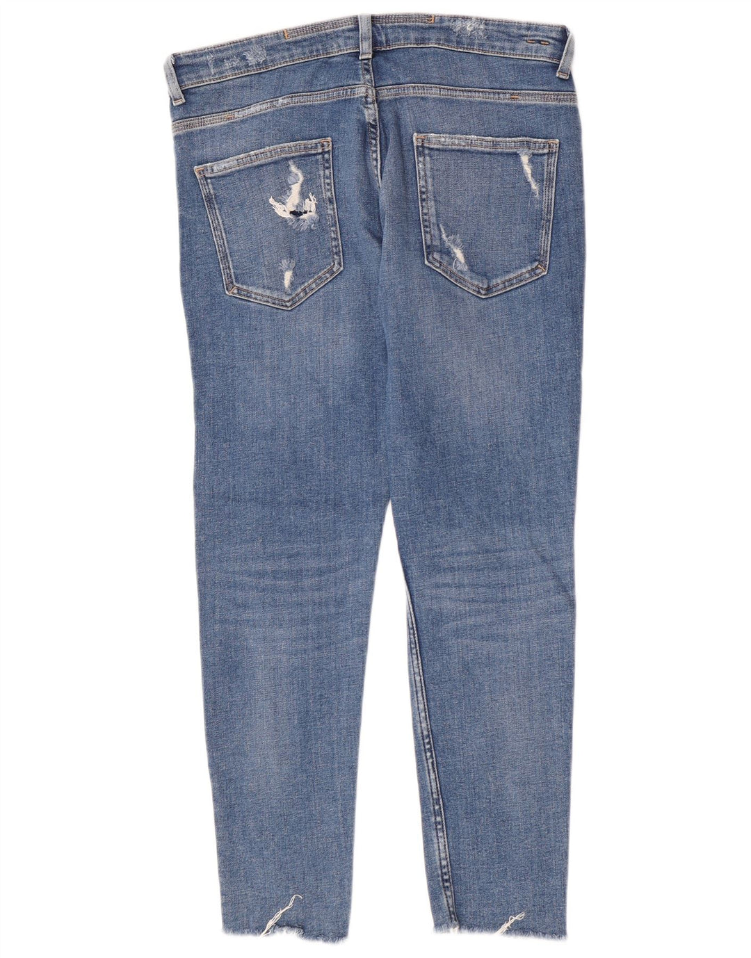 Zara Herren Distressed Slim Jeans EU 44 Large W34 L28 Blaue Baumwolle