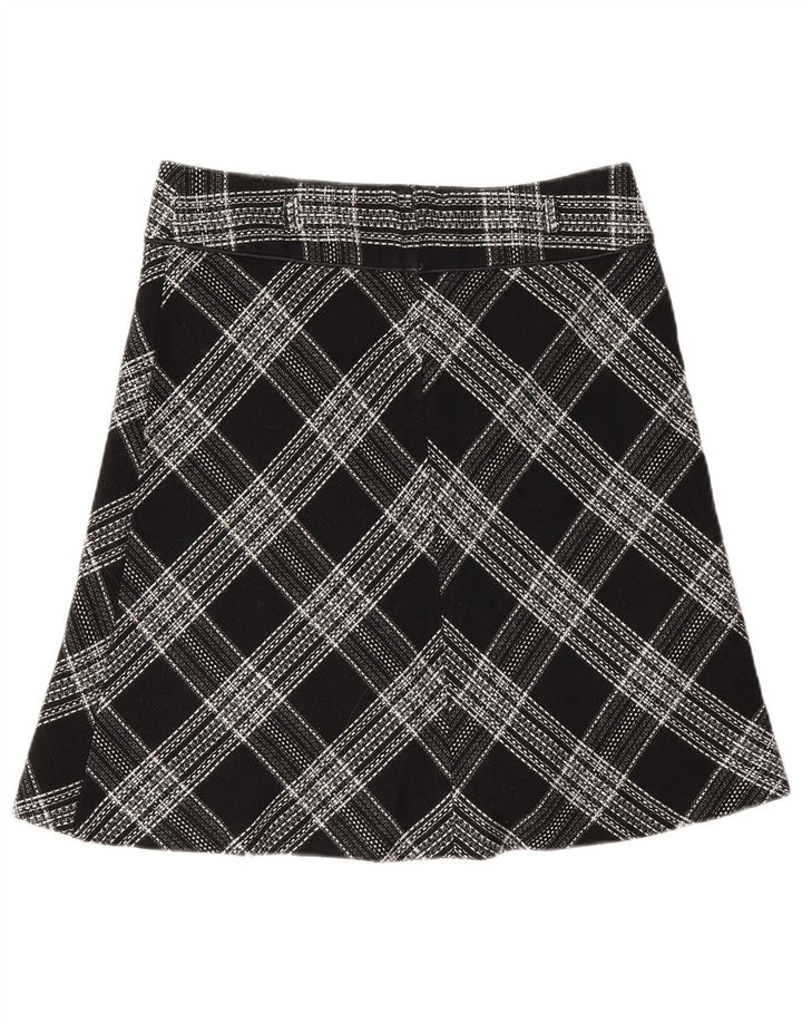 Bay Damen-A-Linien-Rock UK 12 Medium W30 Schwarz kariertes Acryl