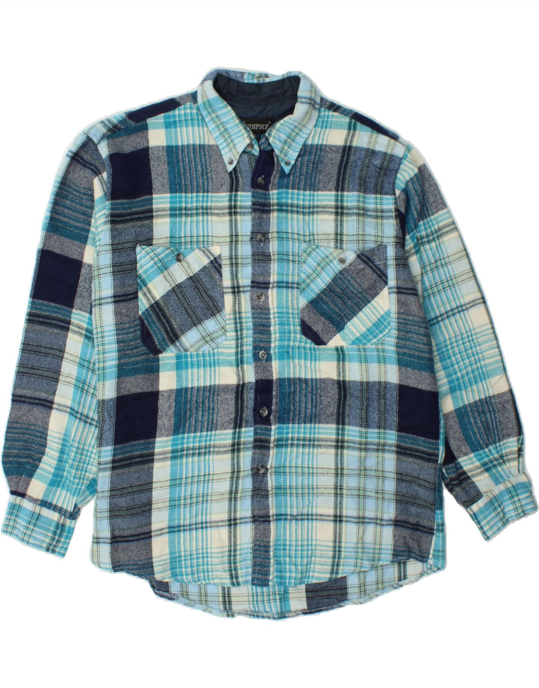 TURNPIKE Mens Flannel Shirt XL Blue Check Retro Vintage Turnpike and Second-Hand Turnpike from Messina Hembry 