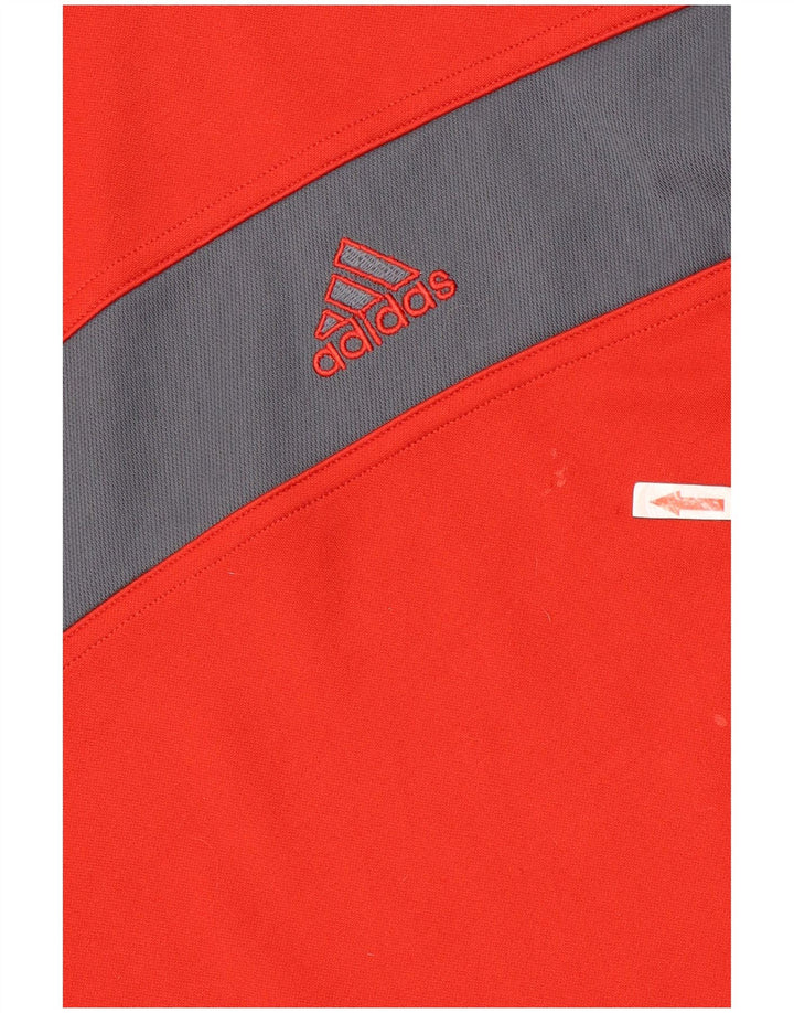 ADIDAS Herren T-Shirt Top UK 42/44 Großes rotes Colourblock-Polyester