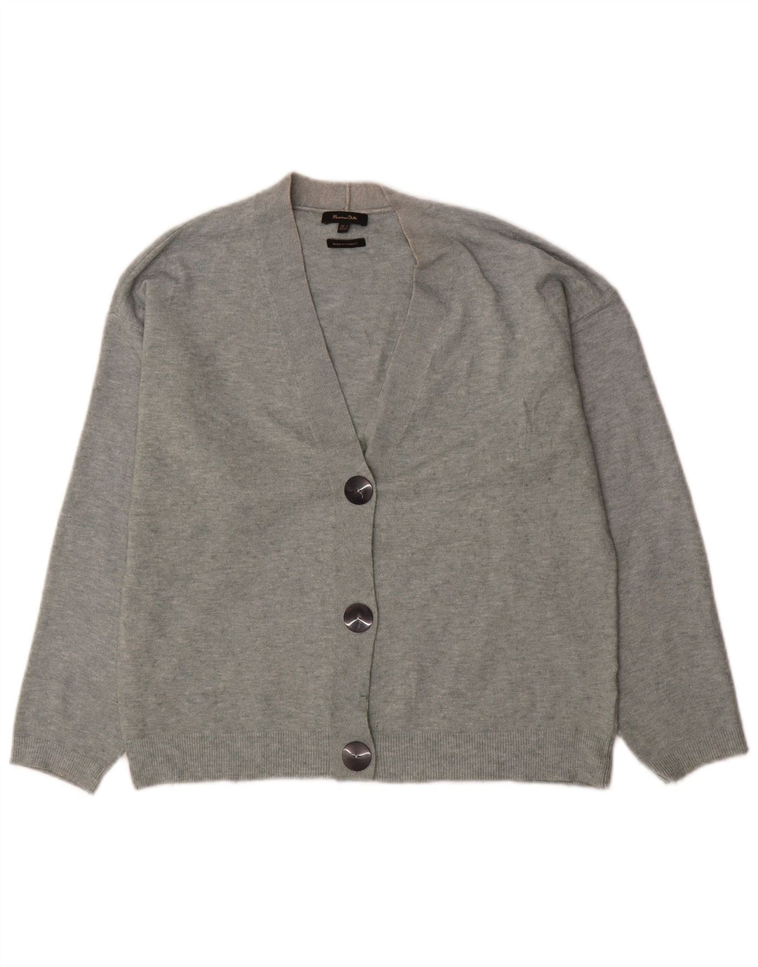 Massimo Dutti Damen-Strickjacke in Übergröße, Gr. 6, XS, Grau