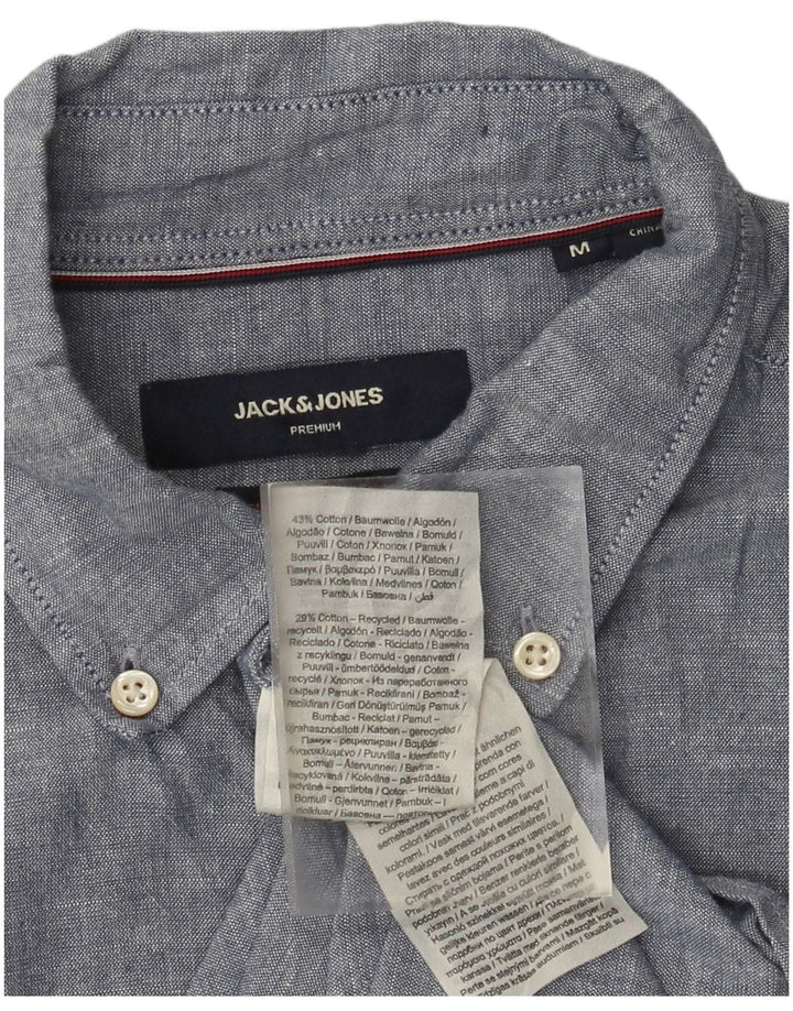 Jack & Jones Herren-Kurzarmhemd aus mittelblauer Baumwolle