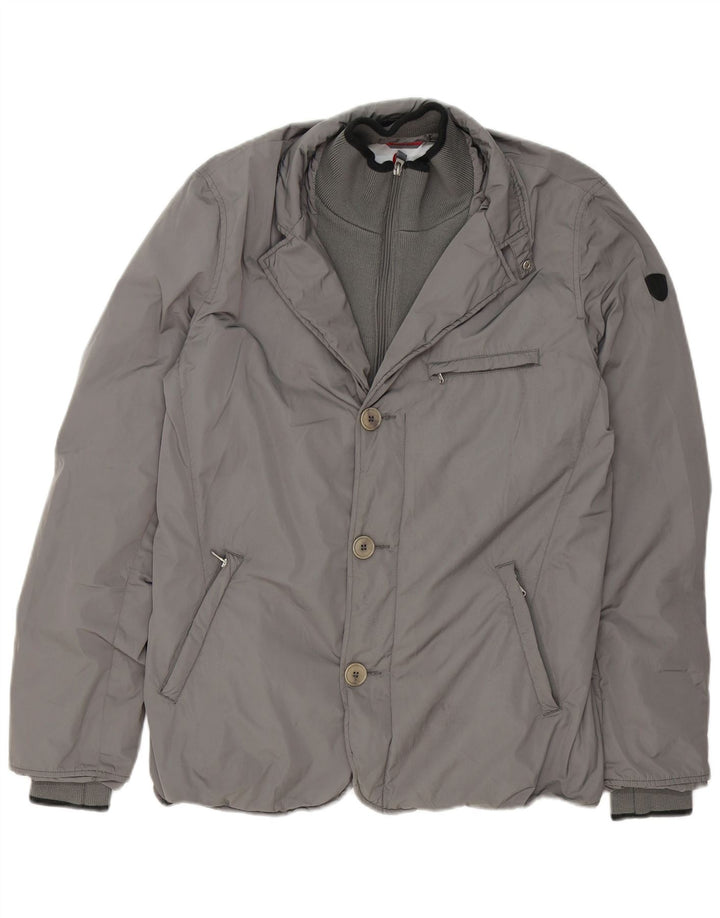 Conte of Florence Herren Bomberjacke UK 40 Large Grau Polyester