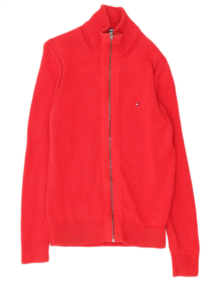 Tommy Hilfiger Herren-Strickjacke aus mittelroter Baumwolle
