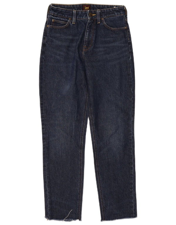 Lee Damen Mom Straight Jeans W25 L27 Marineblaue Baumwolle