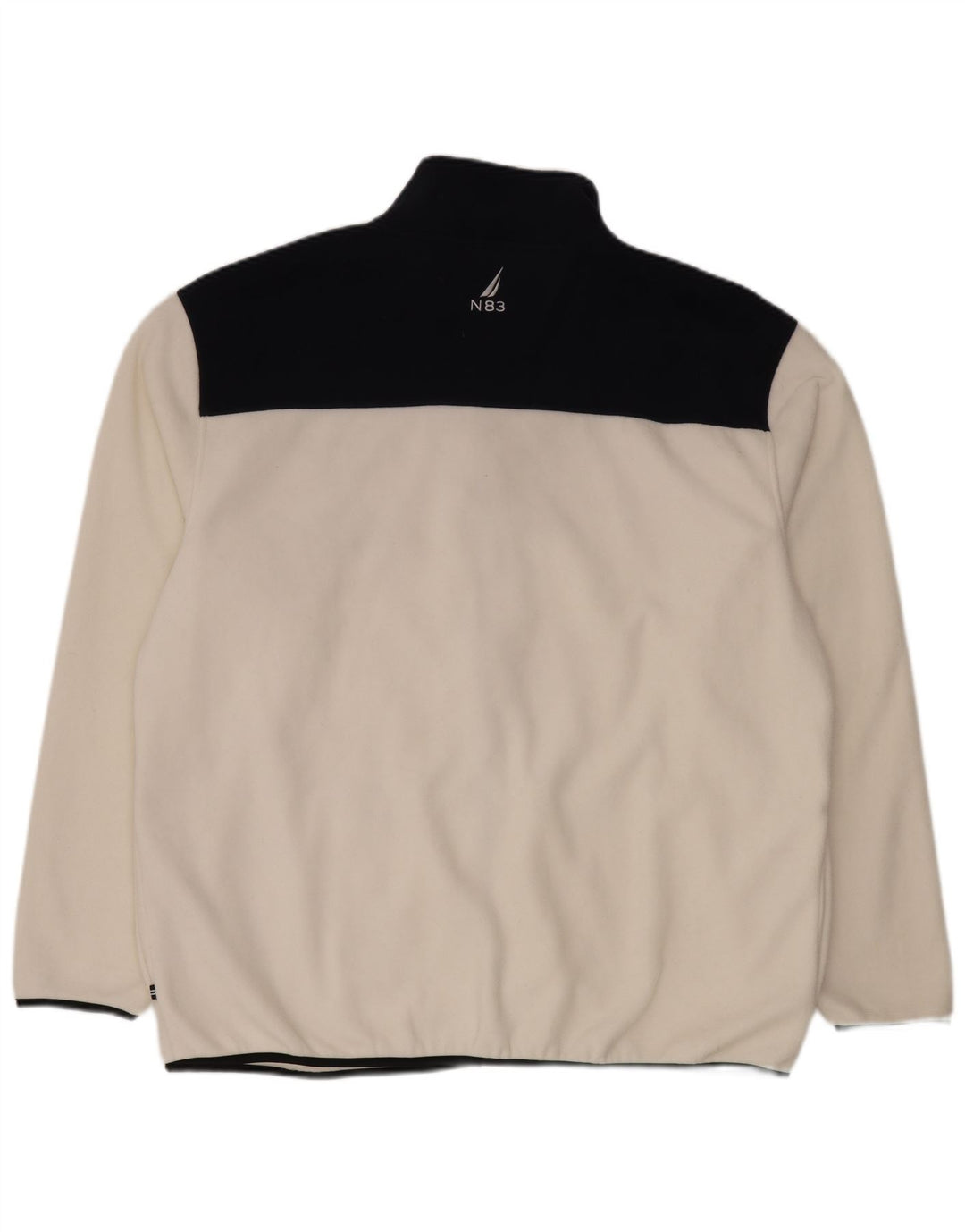 Nautica Herren-Fleecejacke, UK 44, 2XL, weißes Colourblock-Polyester