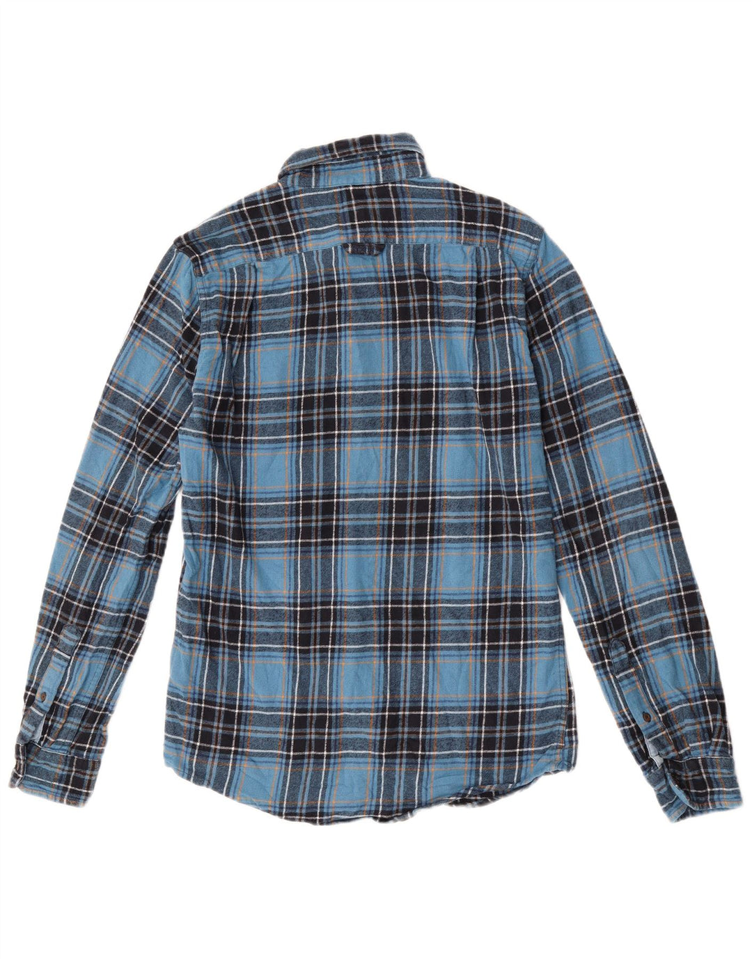 Superdry Herren-Flanellhemd, klein, blau kariert, Baumwolle