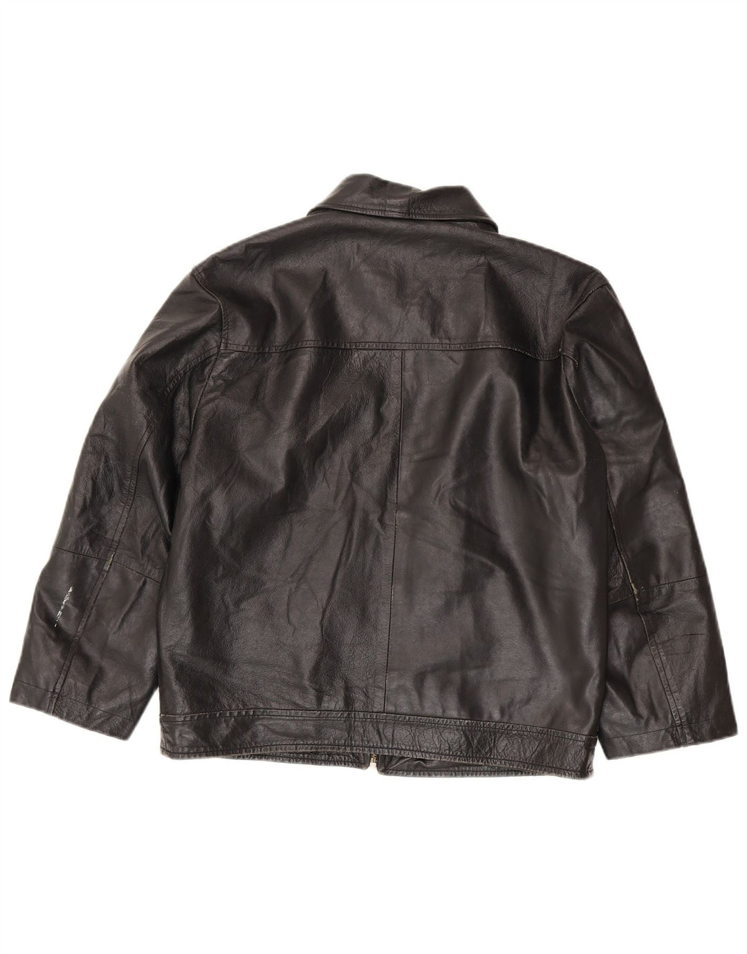 Vintage Damen Lederjacke IT 50 XL Schwarz