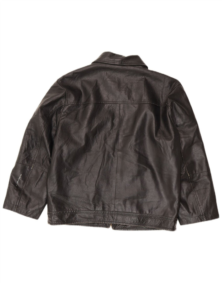Vintage Damen Lederjacke IT 50 XL Schwarz