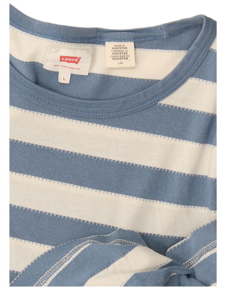 Levi's Herren-T-Shirt-Oberteil, groß, blau gestreift