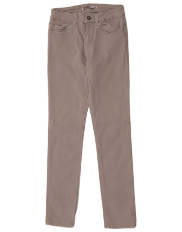 Zara Damen Skinny Freizeithose EU 36 XS W26 L28 Graue Baumwolle