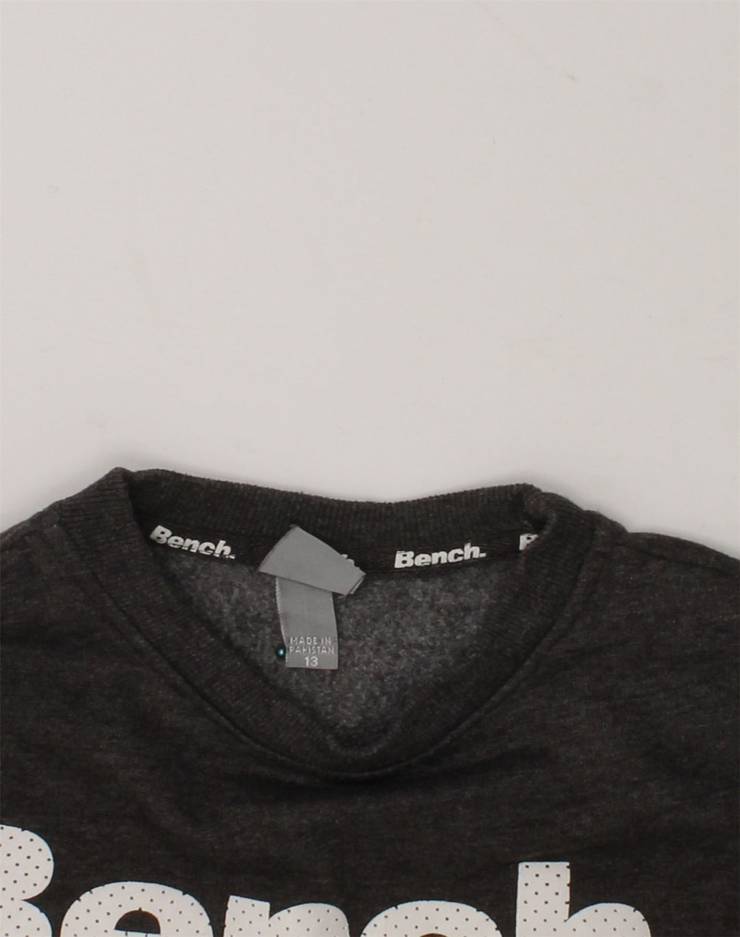 BENCH Boys Graphic Sweatshirt Jumper 12-13 Years Grey Cotton | Vintage Bench | Thrift | Second-Hand Bench | Used Clothing | Messina Hembry 