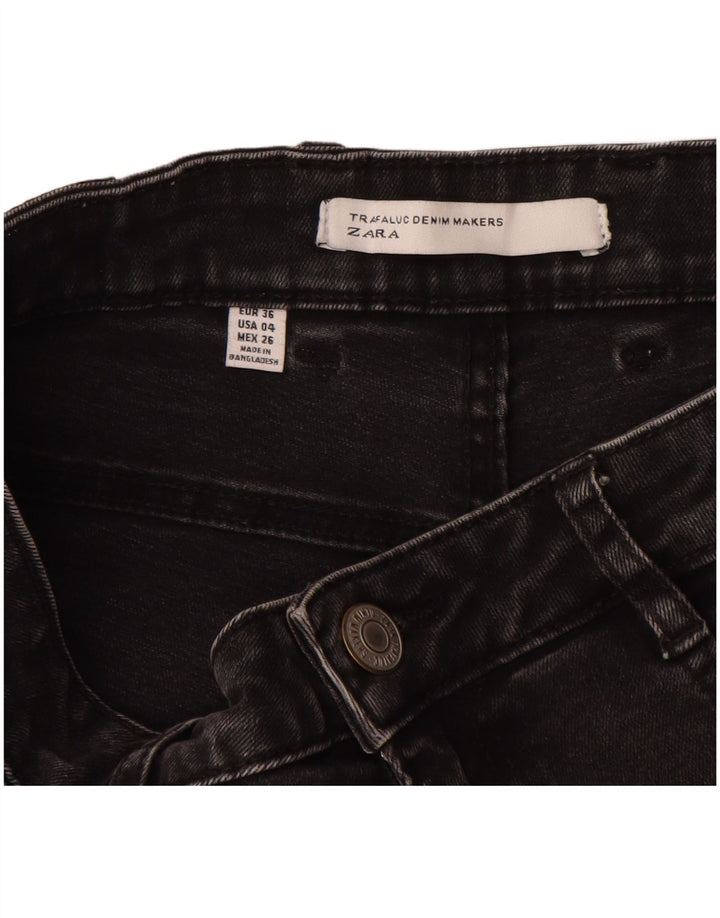 Zara Damen Jeansshorts EU 36 XS W26 Schwarz