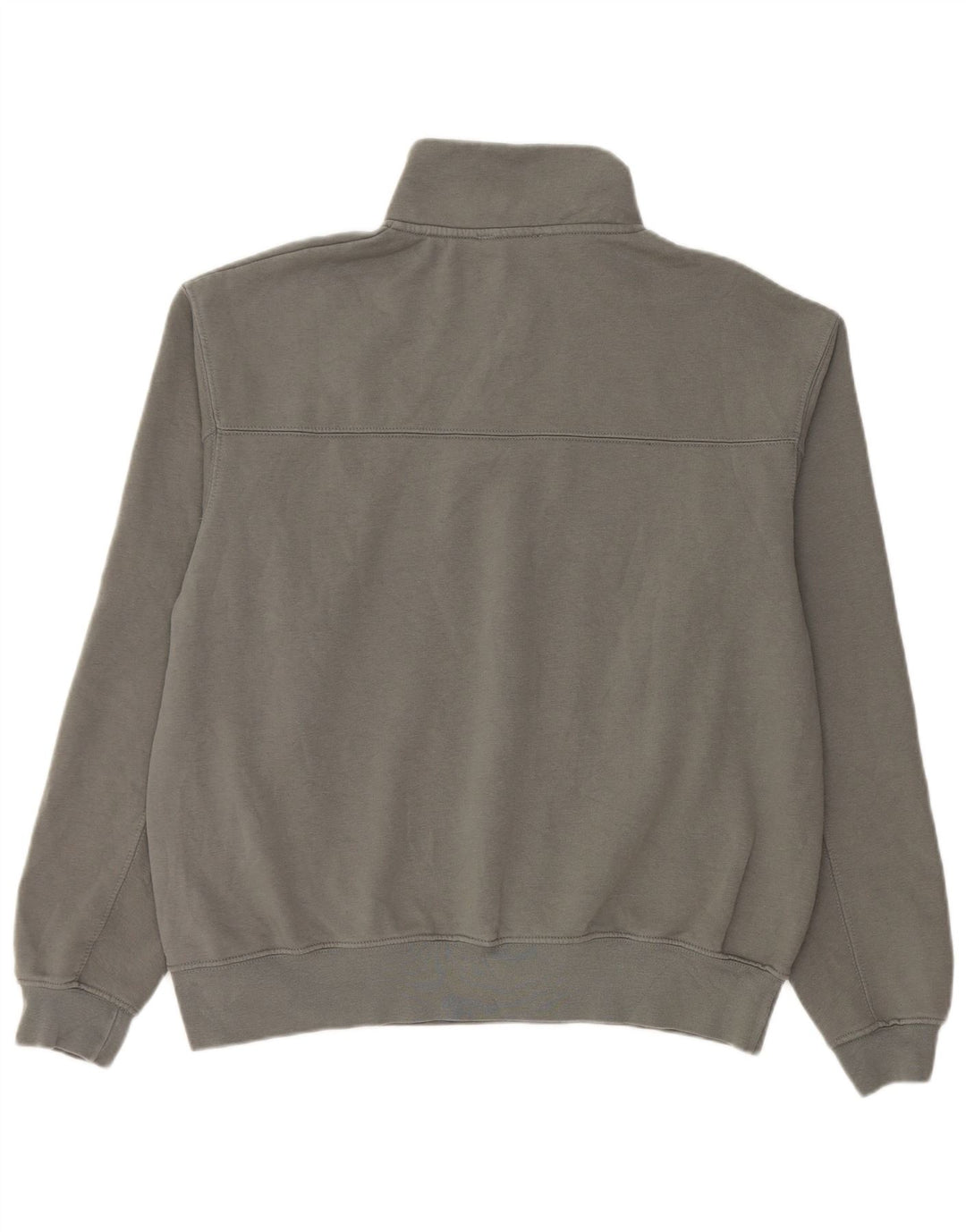 Zara Herren-Sweatshirt mit Reißverschluss am Hals, mittelgraue Baumwolle