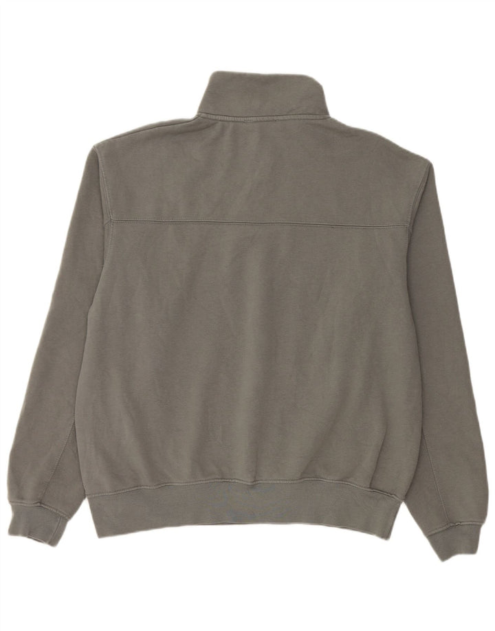 Zara Herren-Sweatshirt mit Reißverschluss am Hals, mittelgraue Baumwolle