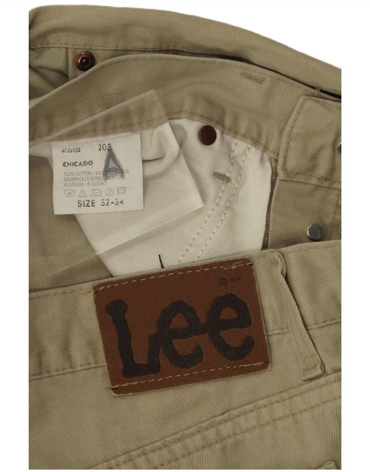 Lee Herren Chicago Straight Jeans W32 L30 Khaki Baumwolle