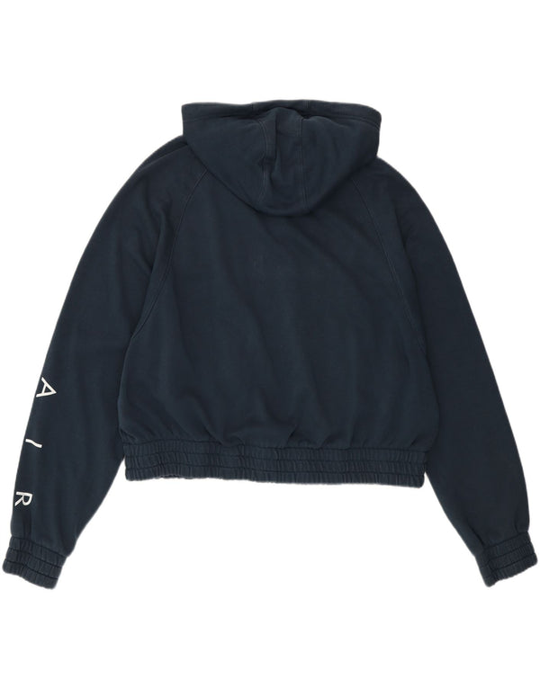 Nike Womens Oversized Crop Zip Hoodie Pullover UK 18 XL Marineblau Baumwolle