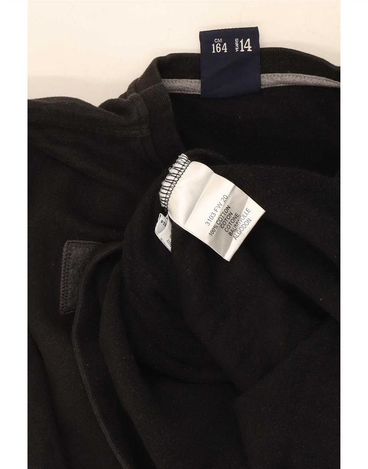 North Sails Jungen-Sweatshirt mit Grafik, 13–14 Jahre, schwarze Baumwolle