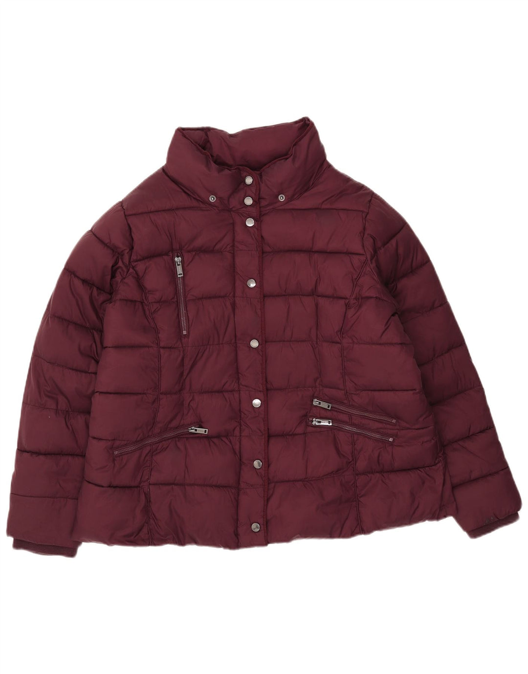 Monsoon Damen Wattierte Jacke UK 18 XL Burgund Nylon