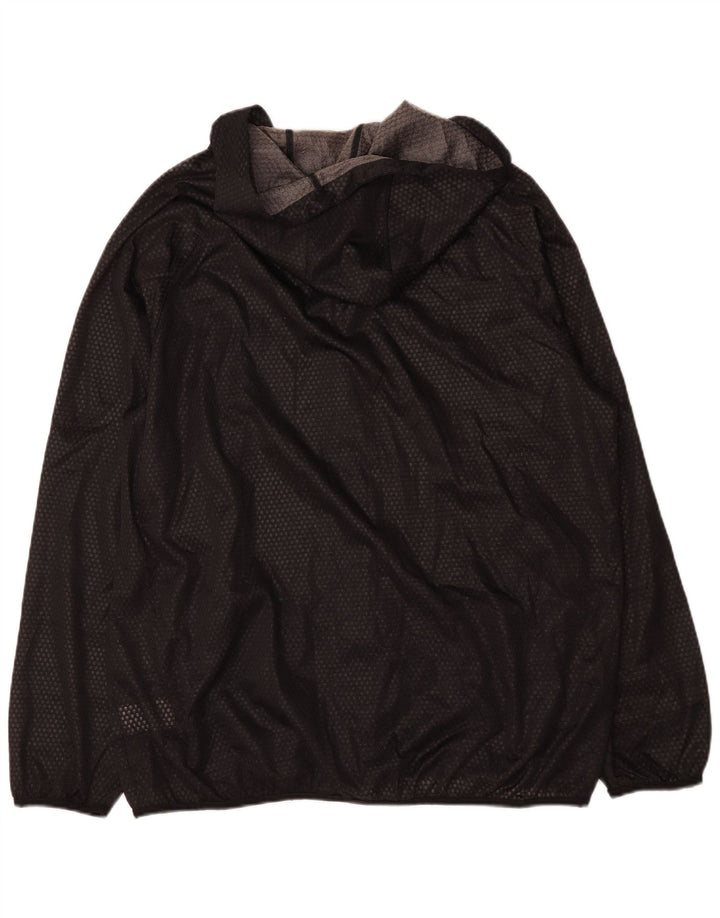 Adidas Herren Kapuzen-Regenjacke UK 42 XL Schwarz Polyester