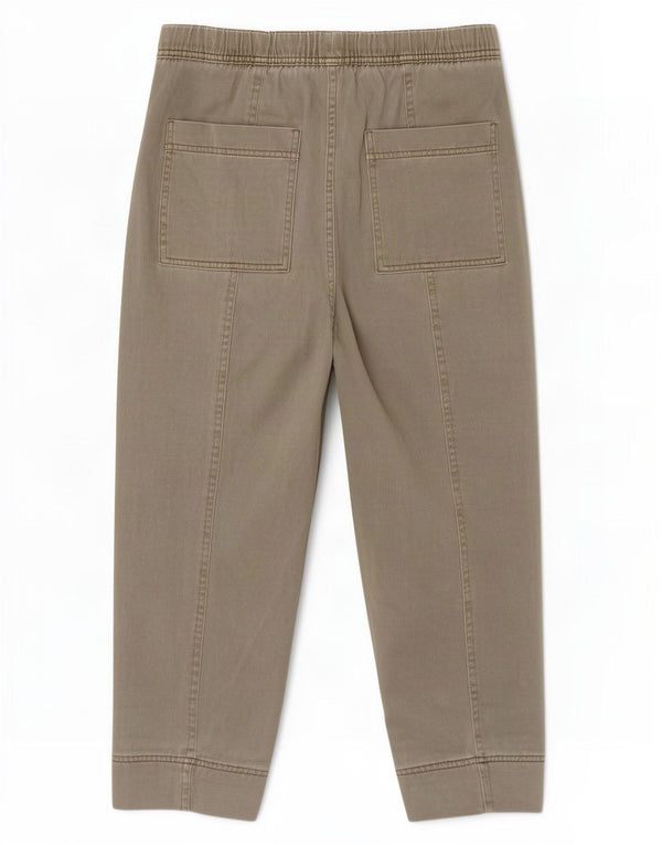 Marks & Spencer Damen-Hose mit weitem Bein, kurz geschnitten, UK 12, M, W32, L24, Beige