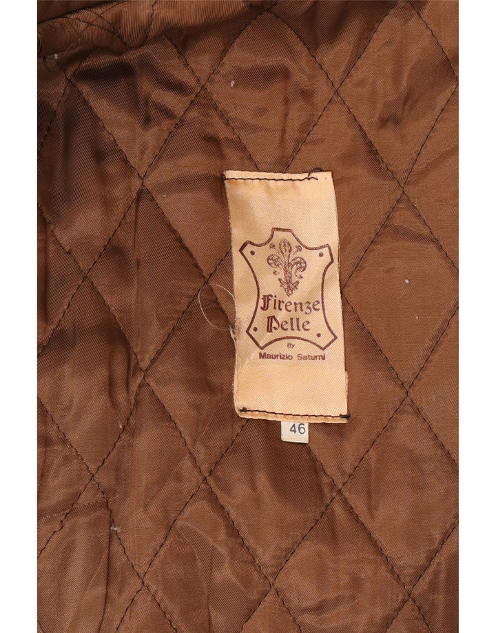 Vintage Damen Ledermantel IT 46 Großes braunes Leder