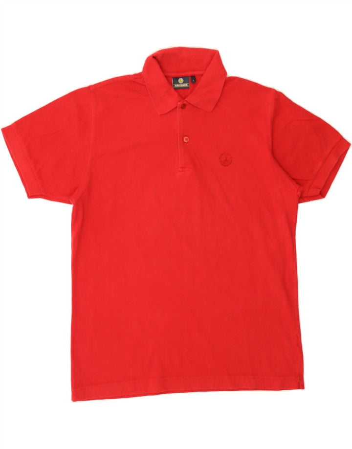 NAVIGARE Mens Polo Shirt Large Red Cotton Vintage Navigare and Second-Hand Navigare from Messina Hembry 
