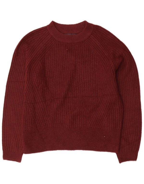 Marks & Spencer Damen-Pullover mit Rundhalsausschnitt, Gr. 14, mittleres Burgunderrot