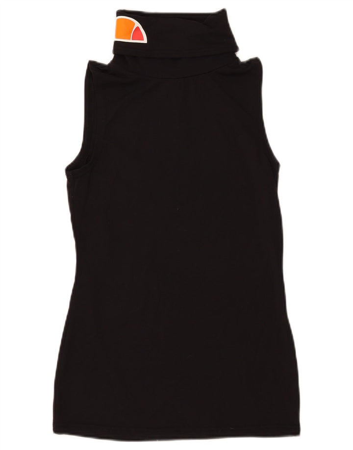 Ellesse Womens Graphic Vest Top UK 10 Small Schwarzes Nylon