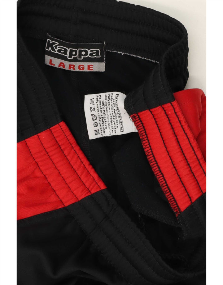 Kappa Herren-Trainingshose, groß, schwarzes Colourblock-Polyester
