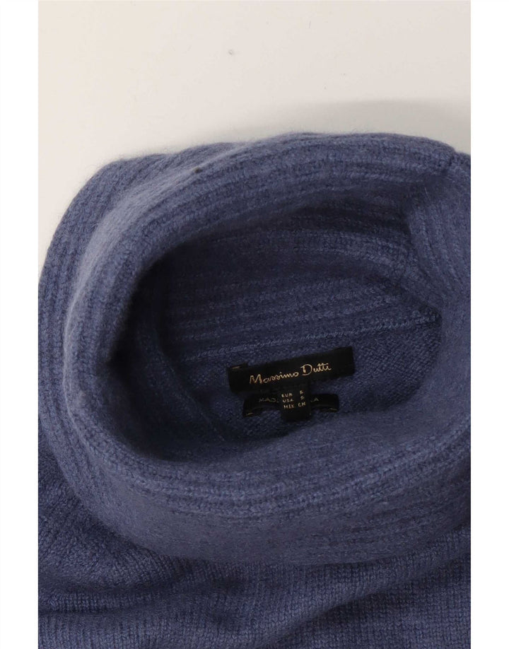 Massimo Dutti Damen-Pullover mit Rollkragen, Gr. 10, Größe S, Blau