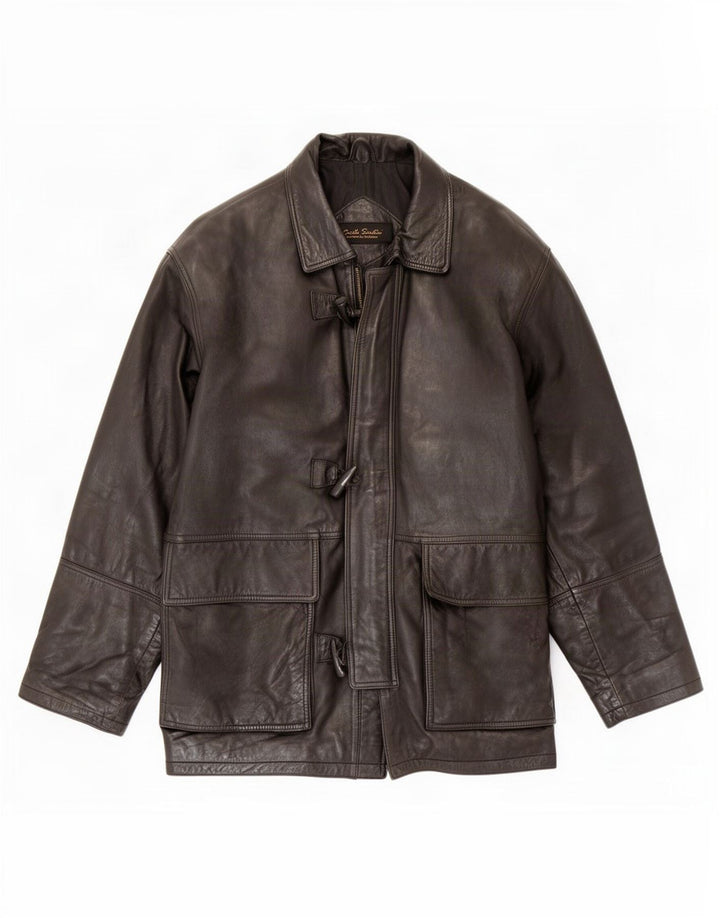 Carlo Santini Herren Lederjacke UK 36 Small Schwarz