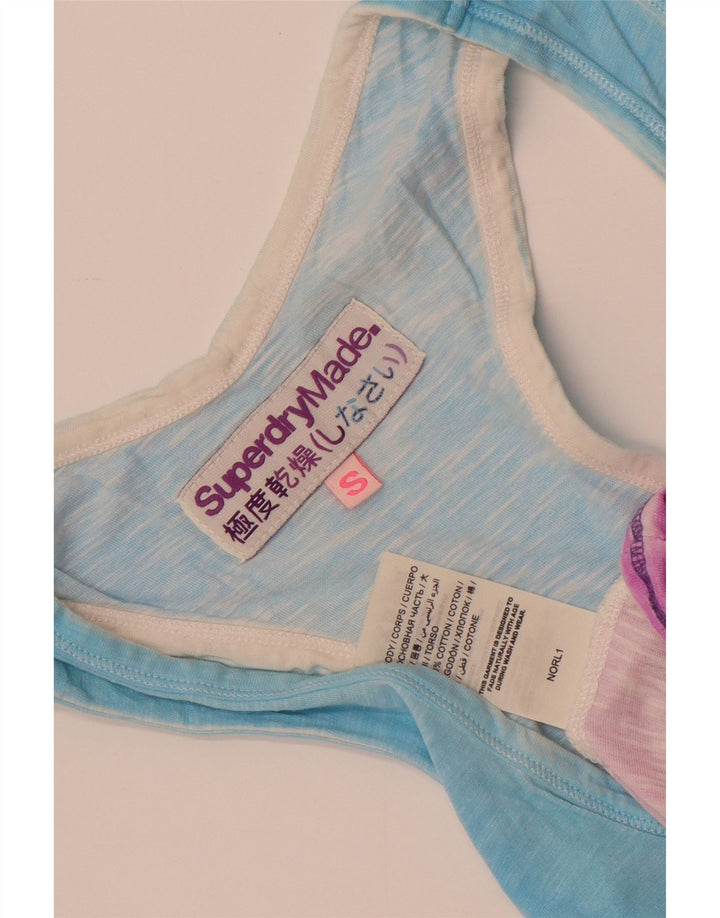 Superdry Herren Grafik-Trägershirt, klein, blau, Colourblock-Baumwolle