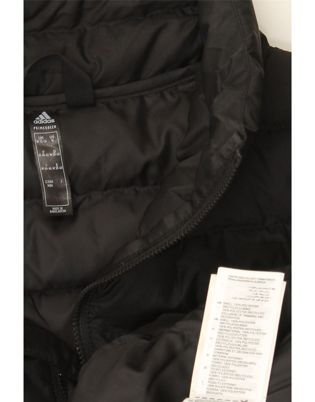 Adidas Damen Wattierte Jacke UK 12/14 Medium Schwarz Polyester