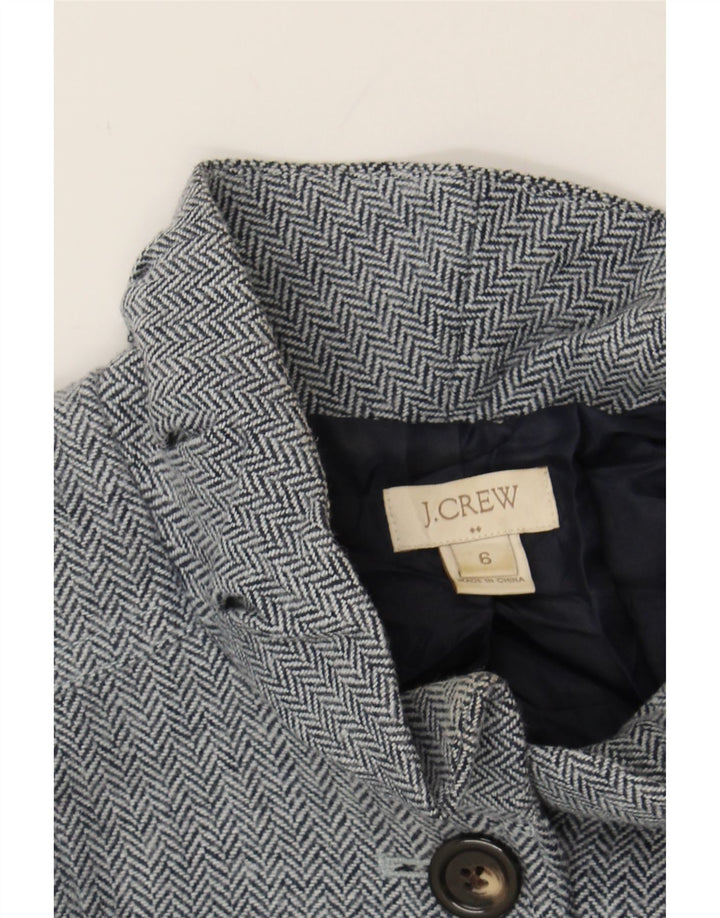 J. CREW Womens 3 Button Blazer Jacket US 6 Medium Blue Herringbone Wool Vintage J. Crew and Second-Hand J. Crew from Messina Hembry 